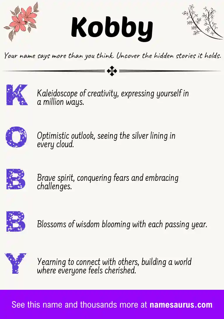 Acrostic poem about Kobby.