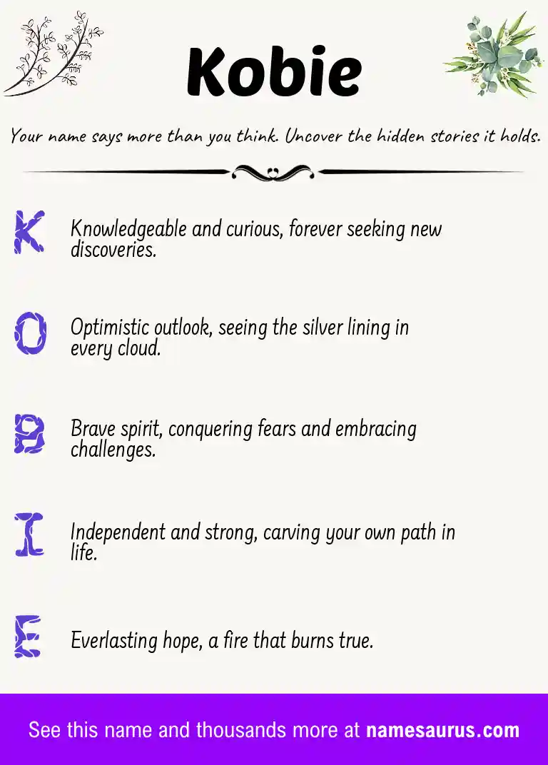 Acrostic poem about Kobie.