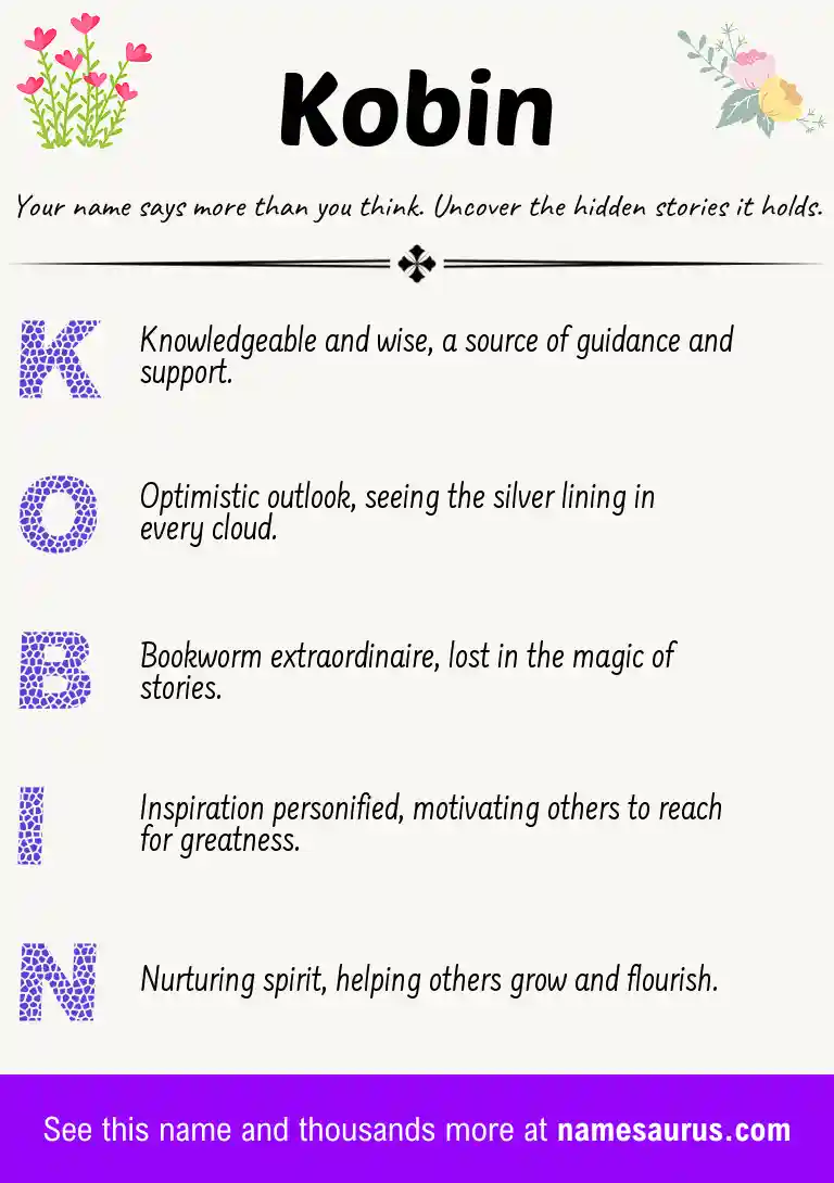 Acrostic poem about Kobin.