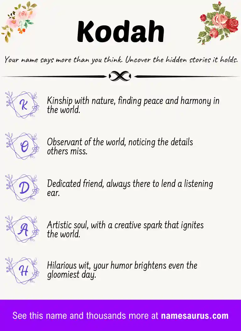 Acrostic poem about Kodah.