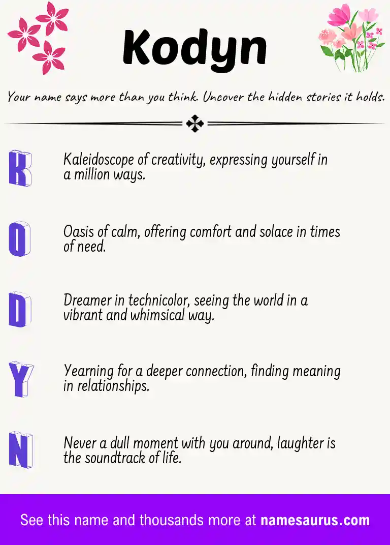 Acrostic poem about Kodyn.