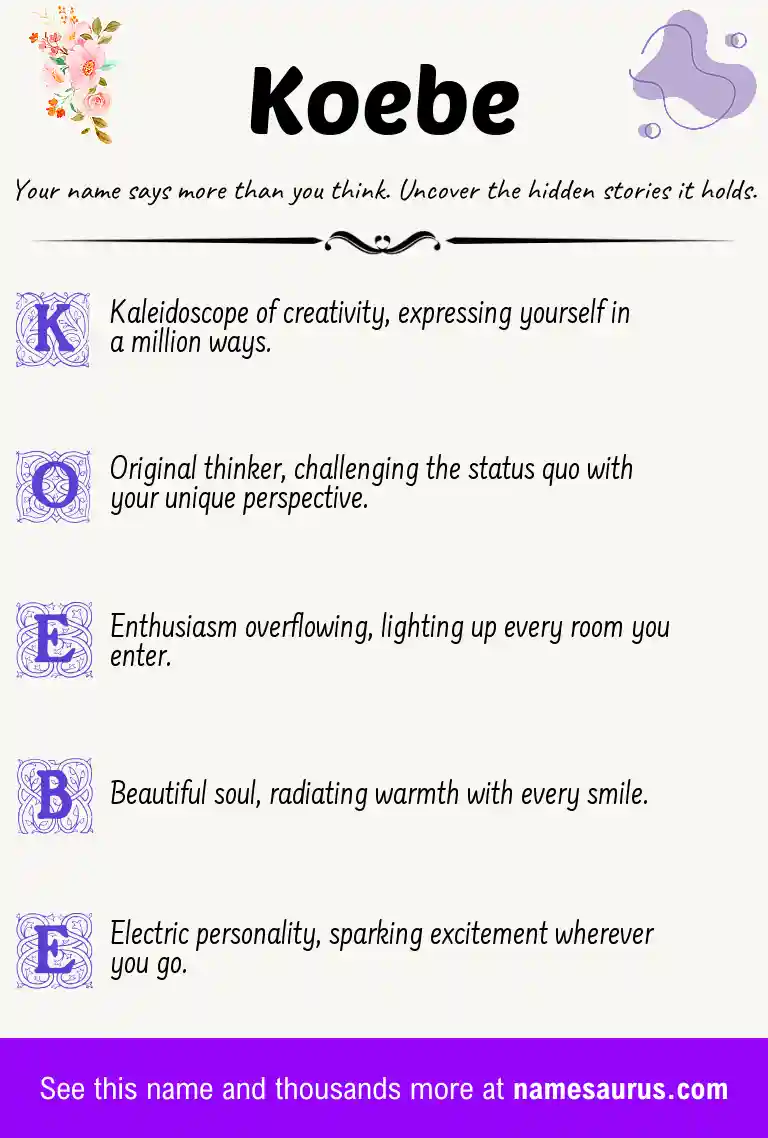 Acrostic poem about Koebe.