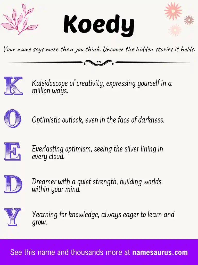 Acrostic poem about Koedy.