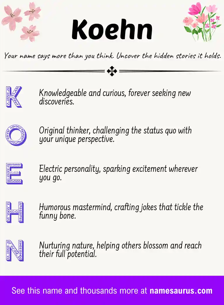 Acrostic poem about Koehn.
