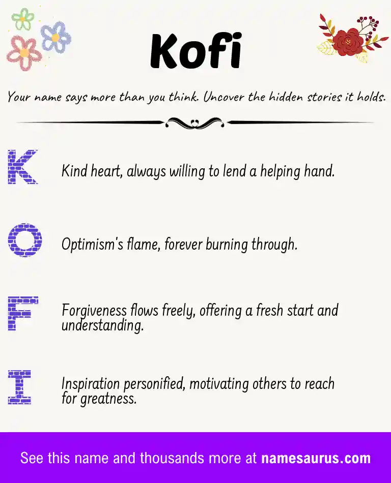 Acrostic poem about Kofi.
