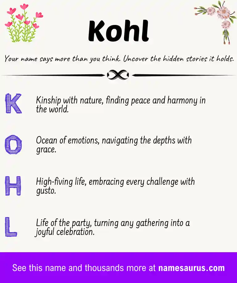 Acrostic poem about Kohl.