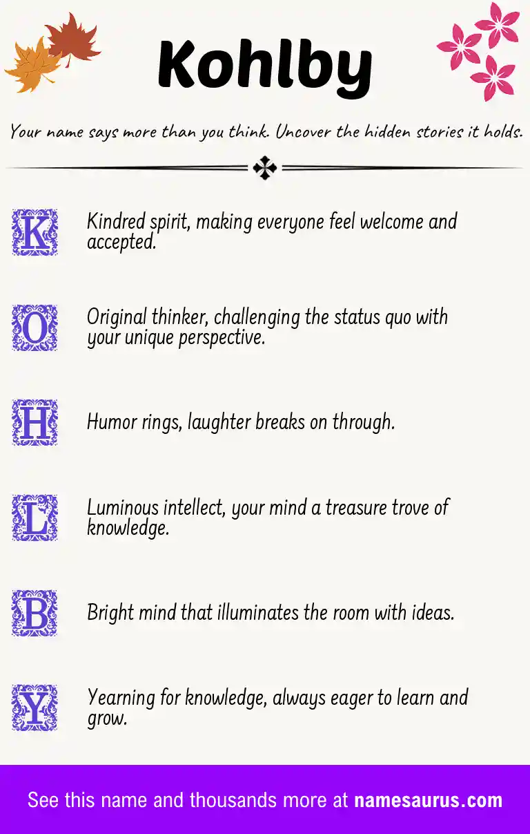 Acrostic poem about Kohlby.