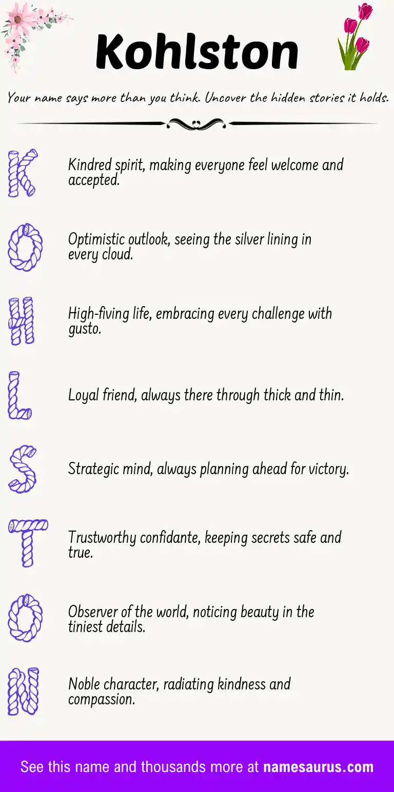Acrostic poem about Kohlston.
