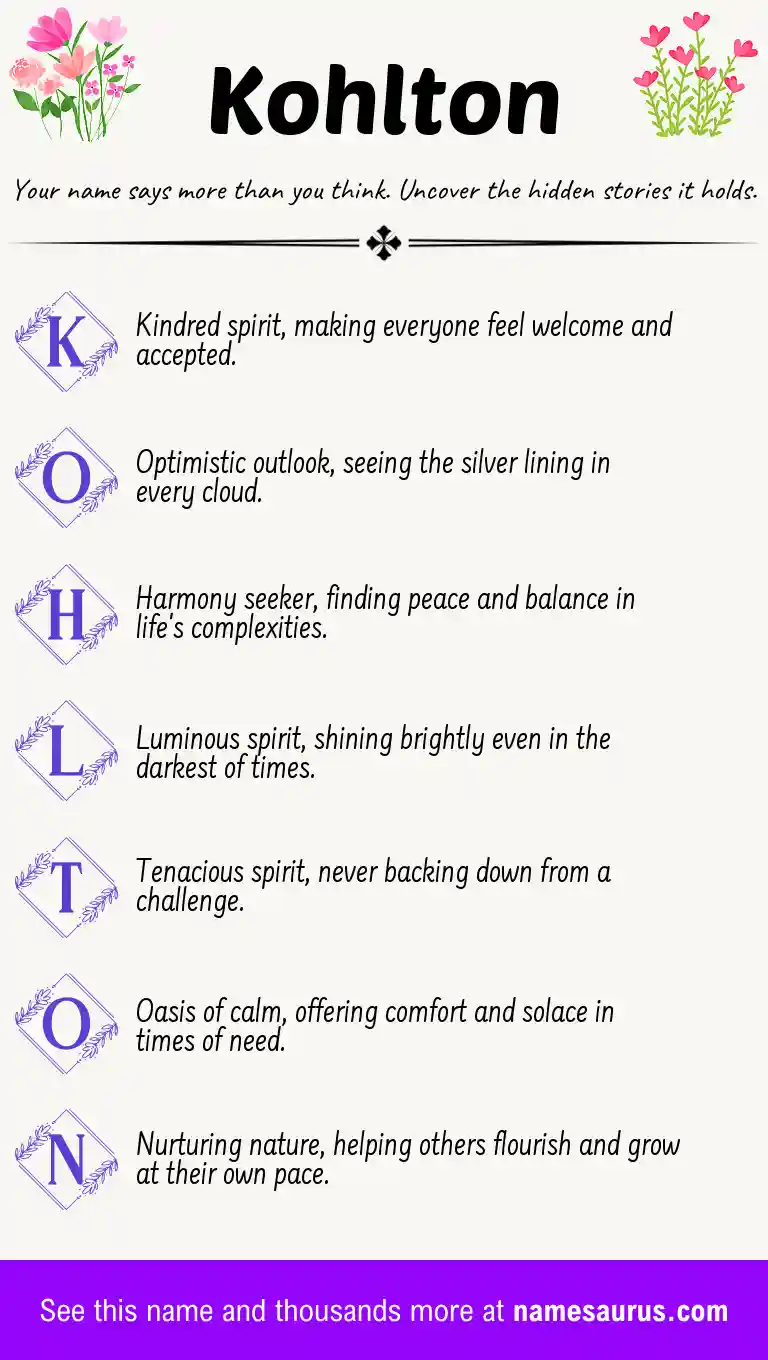 Acrostic poem about Kohlton.