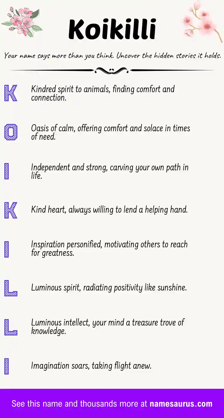 Acrostic poem about Koikilli.