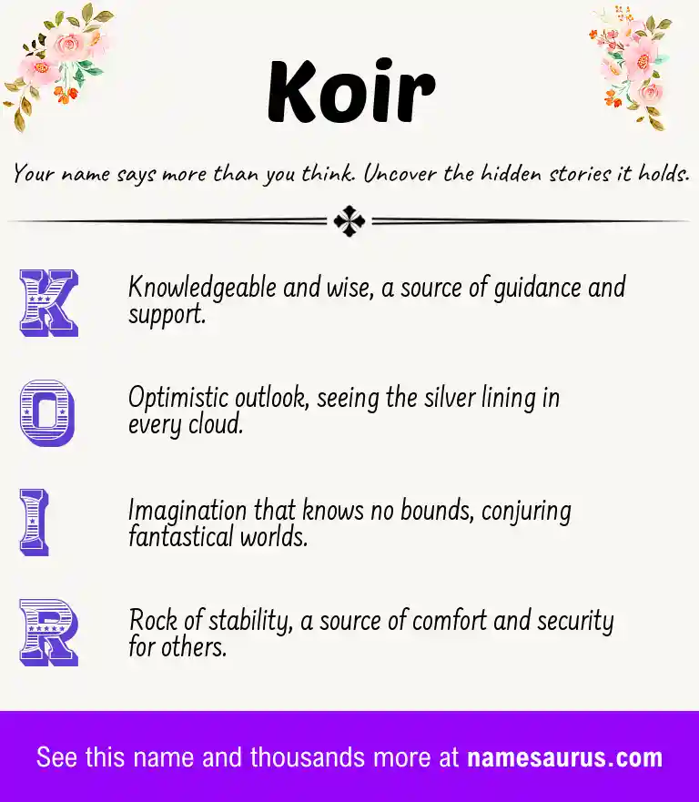 Acrostic poem about Koir.