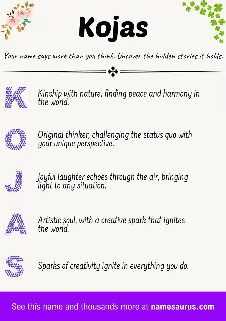Acrostic poem about Kojas.