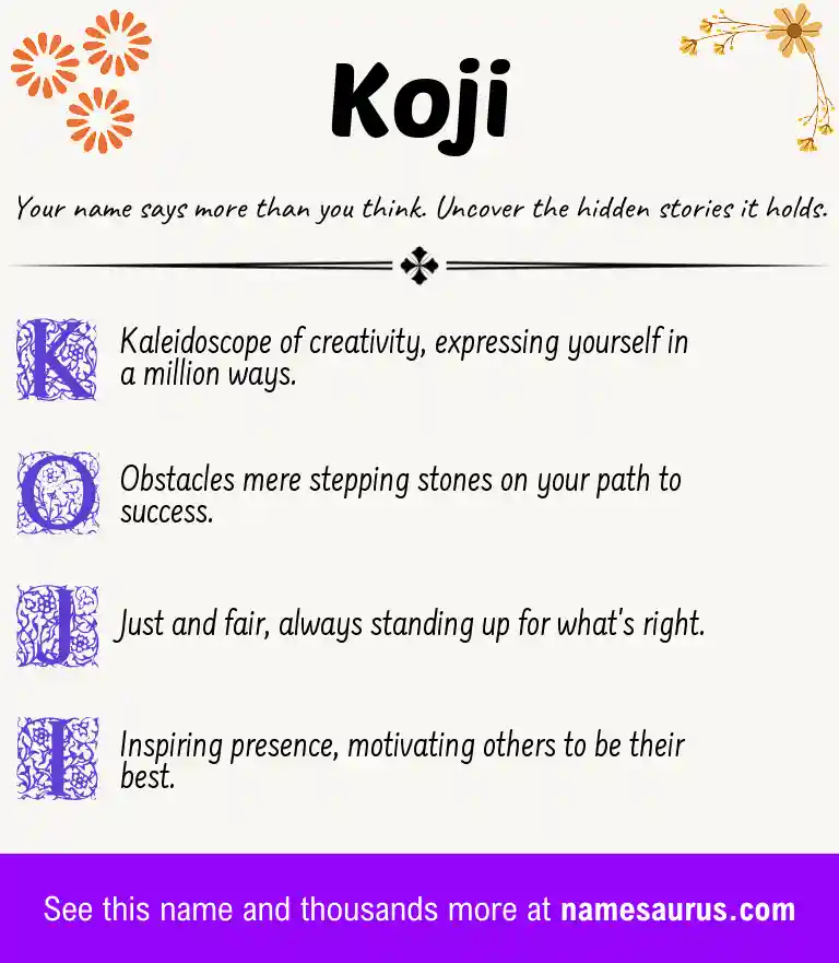 Acrostic poem about Koji.