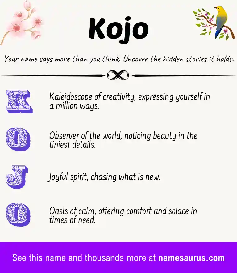 Acrostic poem about Kojo.
