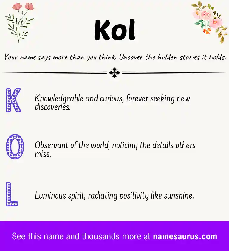 Acrostic poem about Kol.