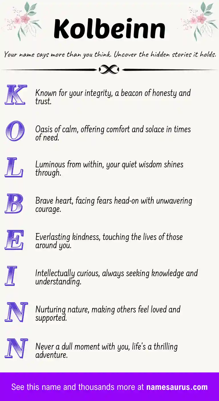 Acrostic poem about Kolbeinn.