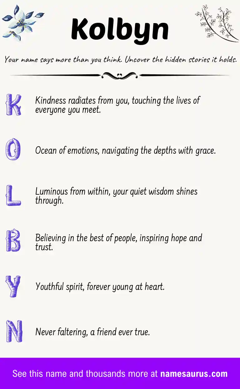 Acrostic poem about Kolbyn.