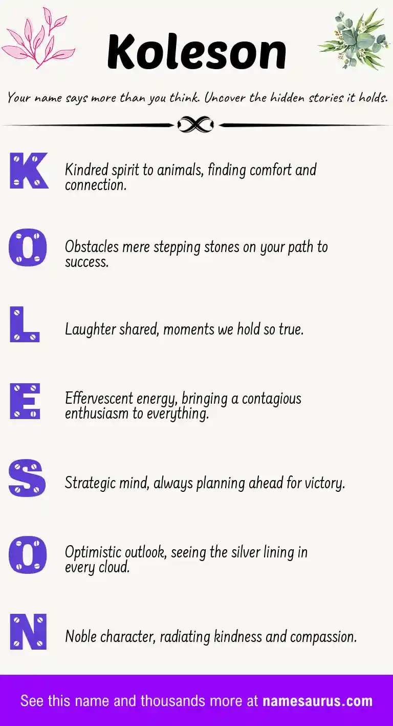 Acrostic poem about Koleson.