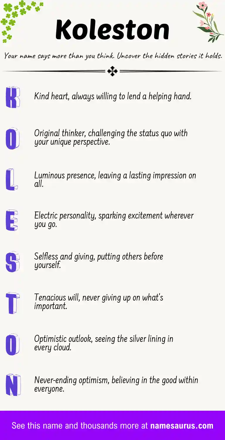 Acrostic poem about Koleston.