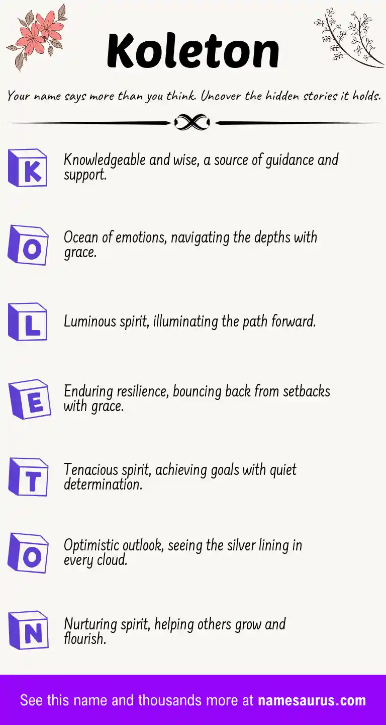 Acrostic poem about Koleton.