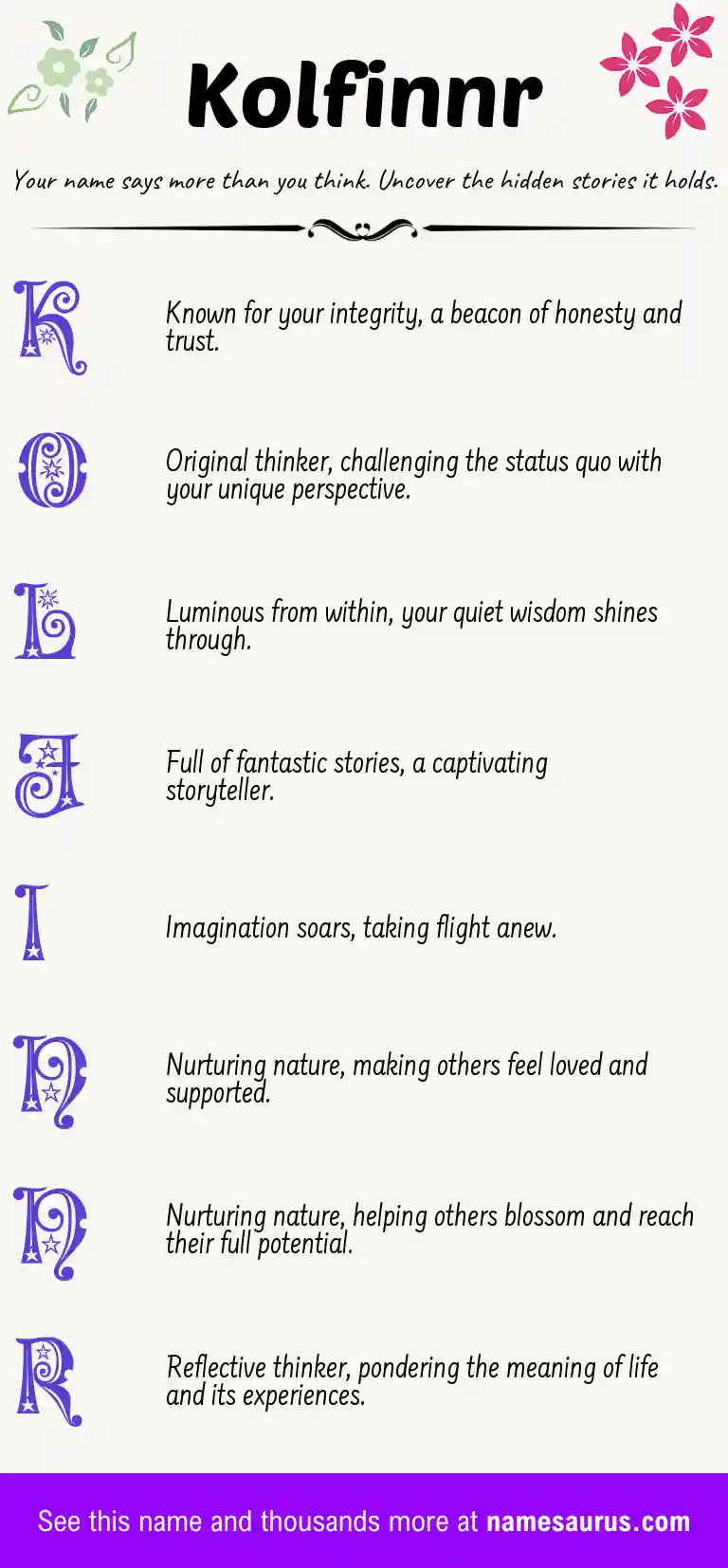 Acrostic poem about Kolfinnr.