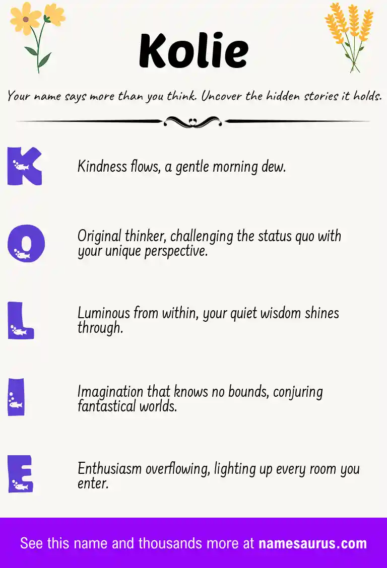 Acrostic poem about Kolie.