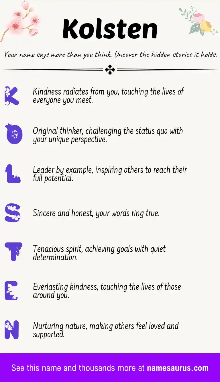Acrostic poem about Kolsten.