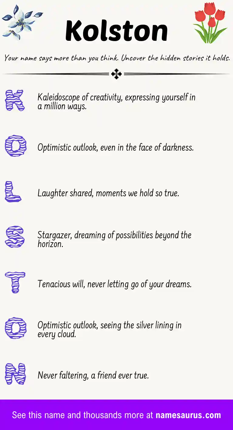 Acrostic poem about Kolston.