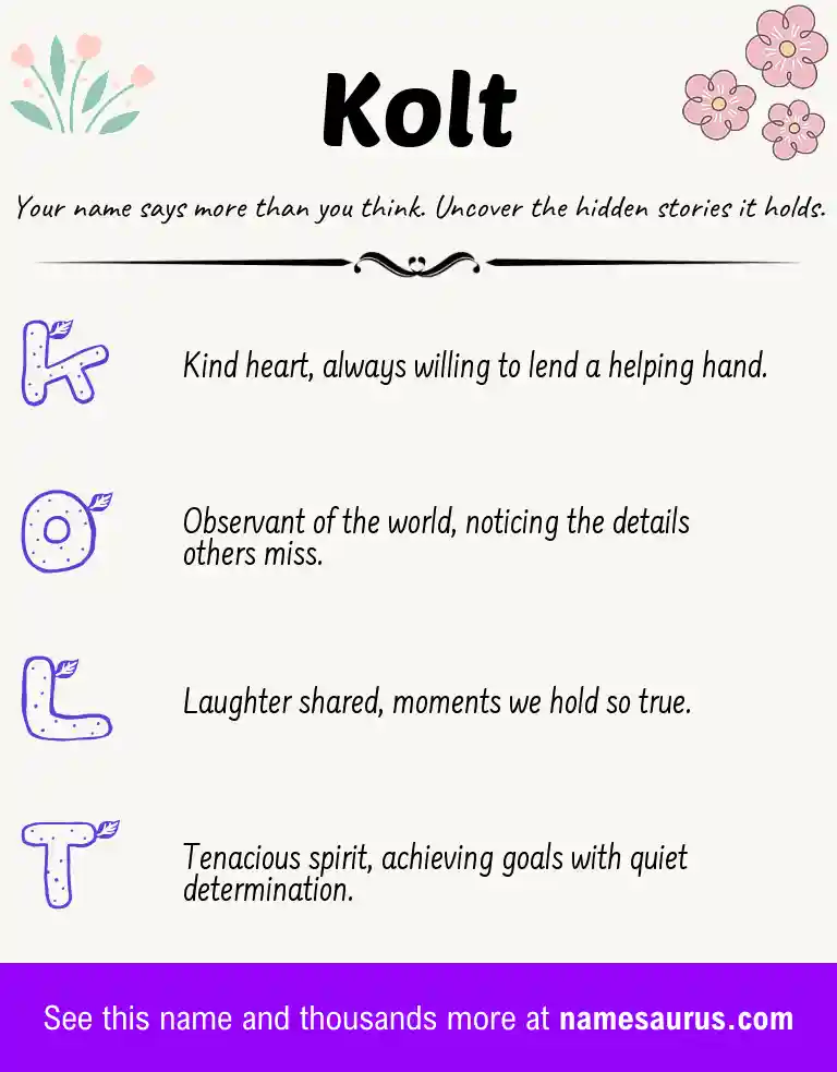 Acrostic poem about Kolt.