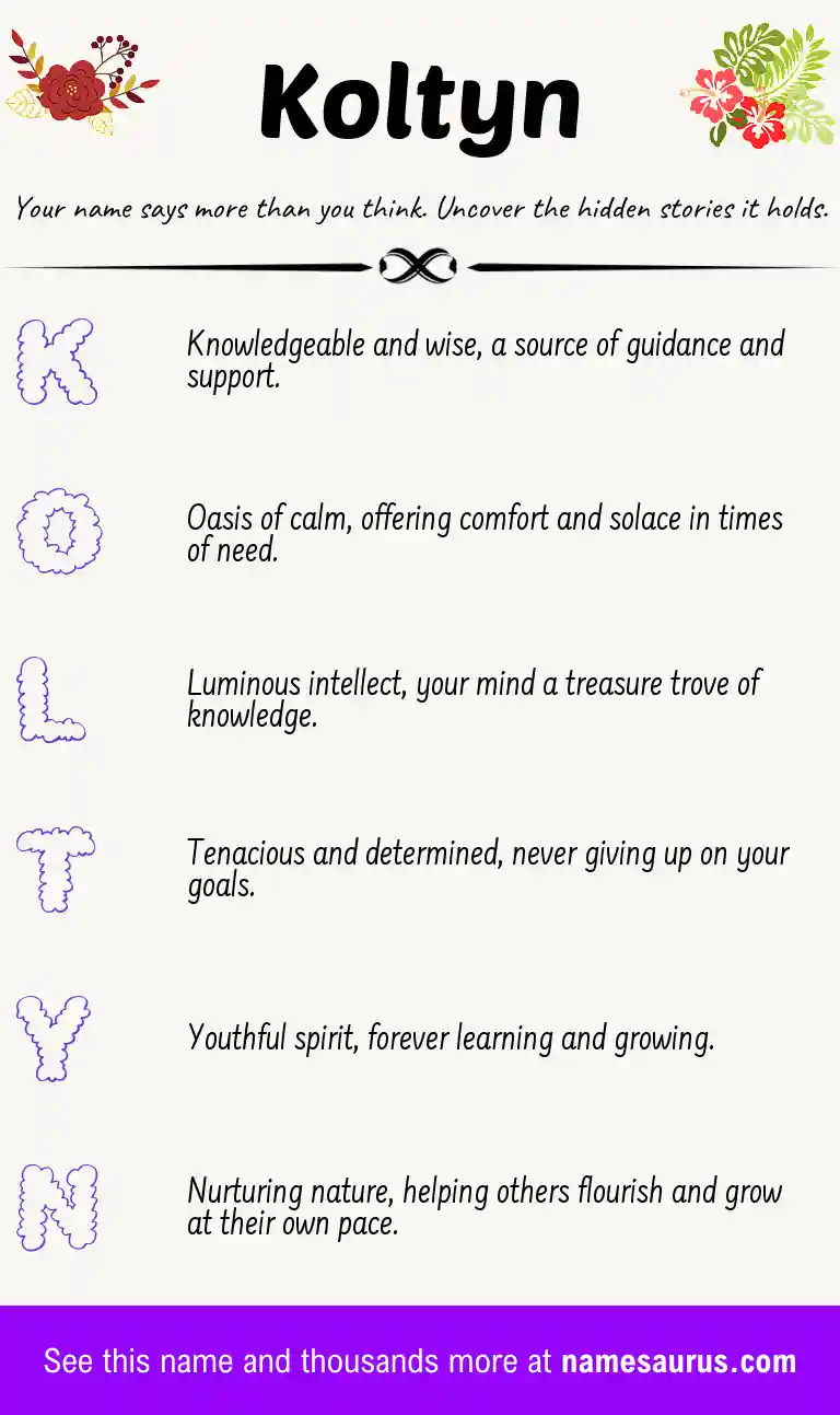 Acrostic poem about Koltyn.
