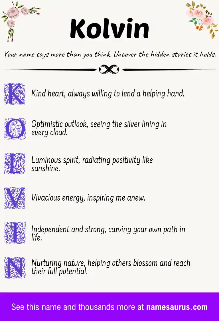 Acrostic poem about Kolvin.