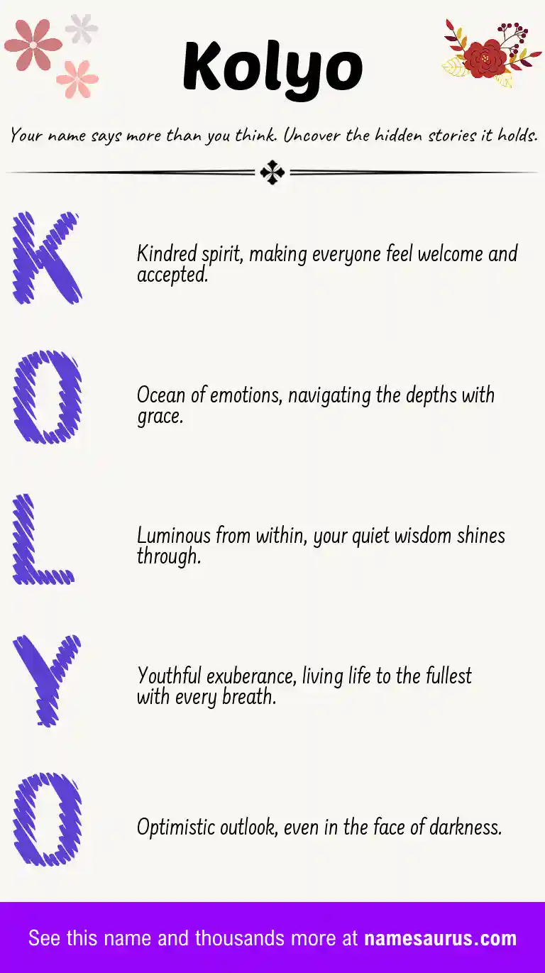 Acrostic poem about Kolyo.