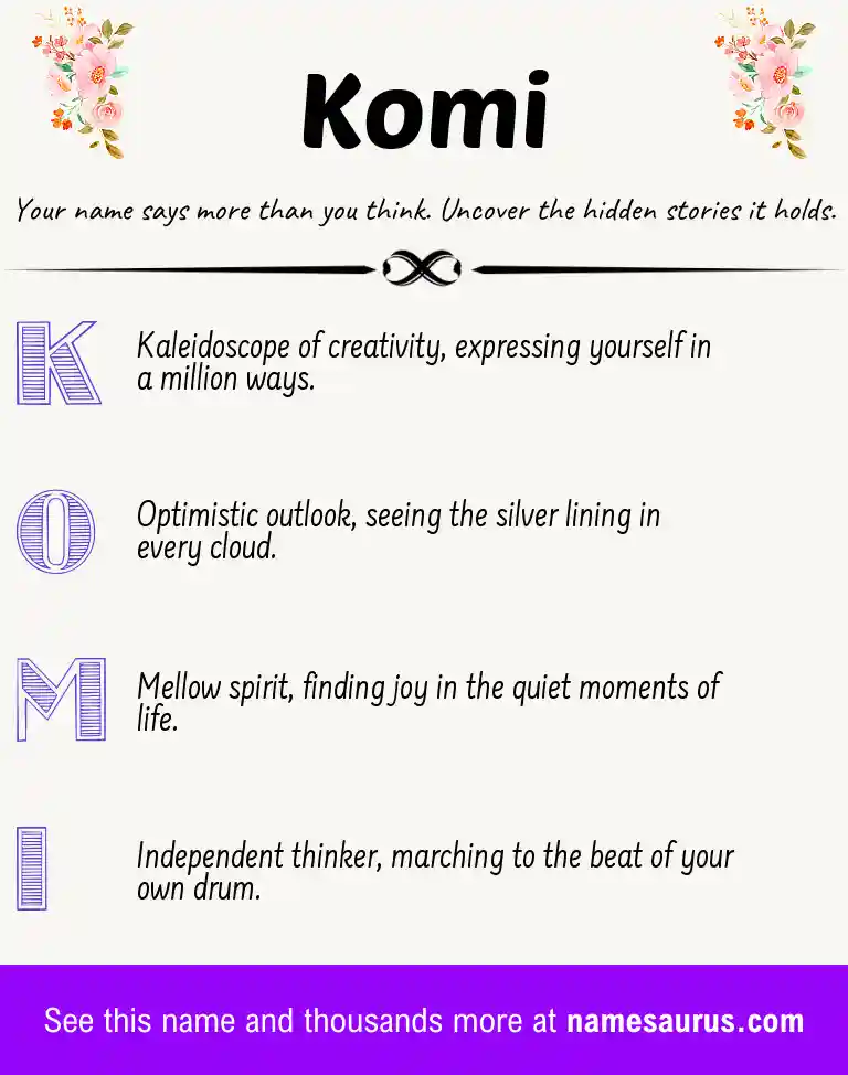 Acrostic poem about Komi.
