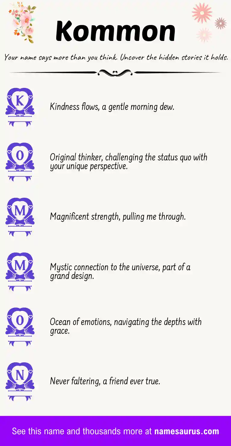 Acrostic poem about Kommon.