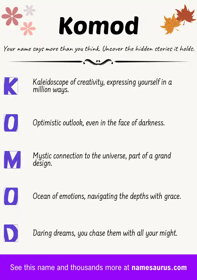 Acrostic poem about Komod.