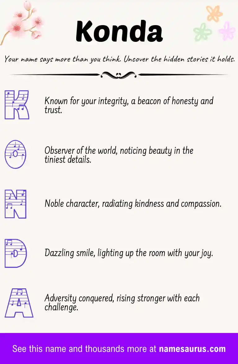 Acrostic poem about Konda.