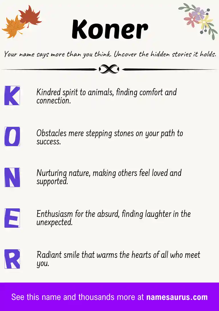 Acrostic poem about Koner.