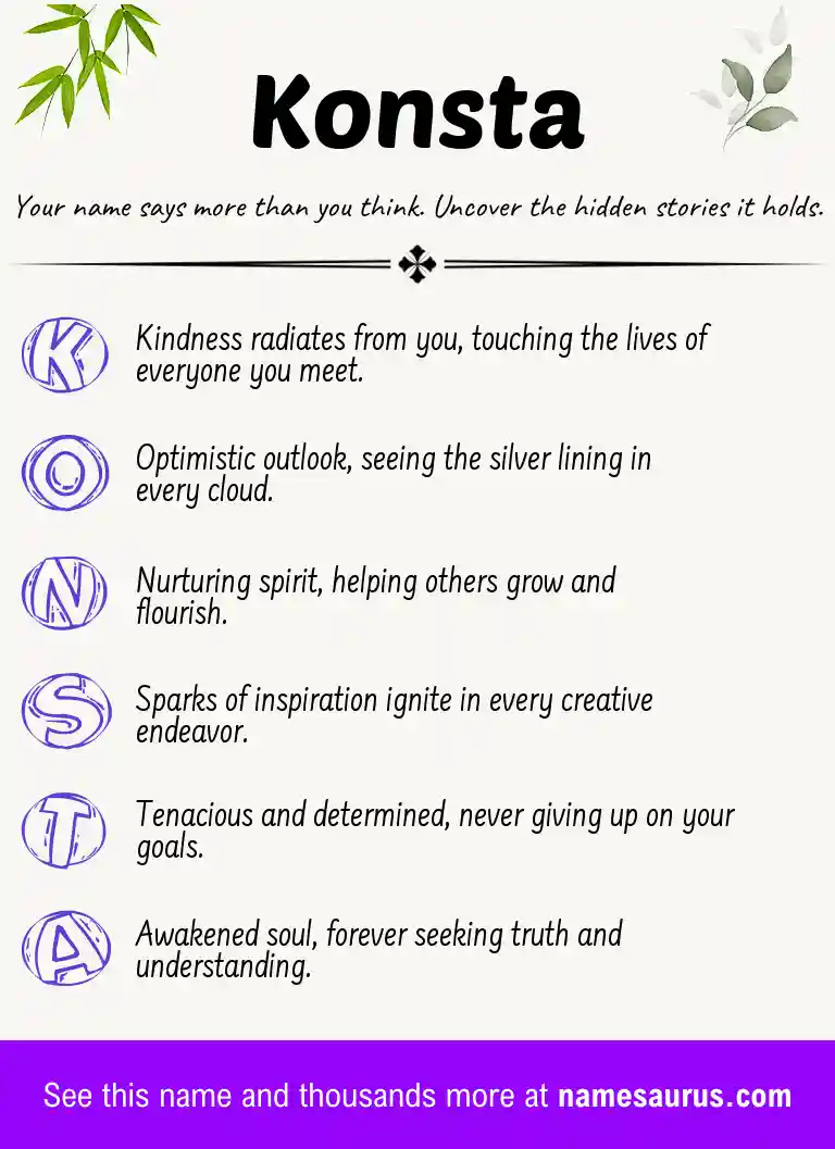 Acrostic poem about Konsta.