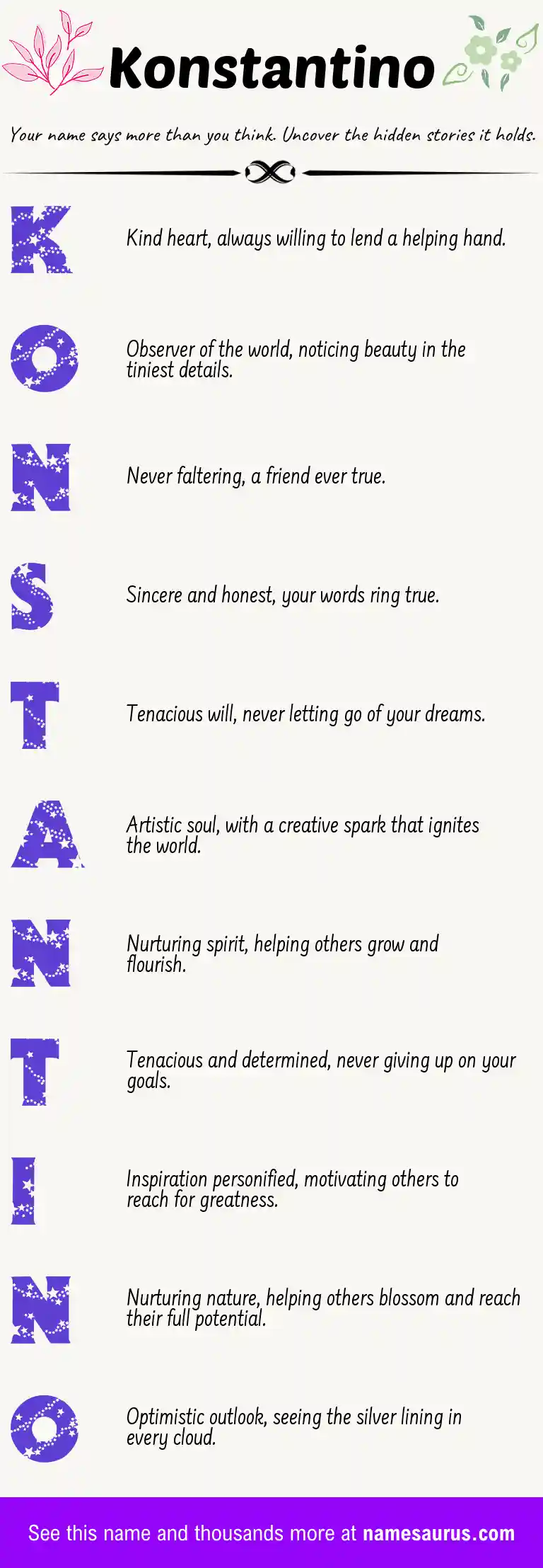 Acrostic poem about Konstantino.
