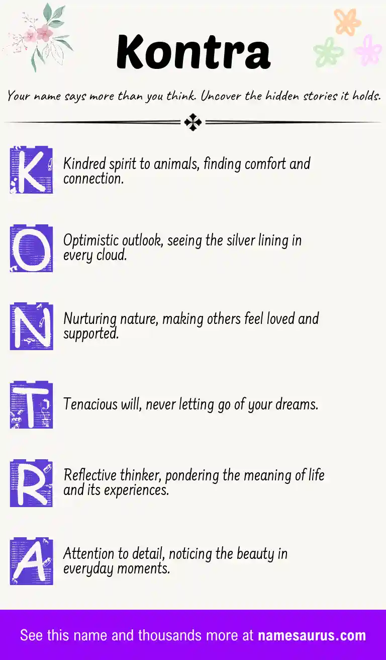 Acrostic poem about Kontra.