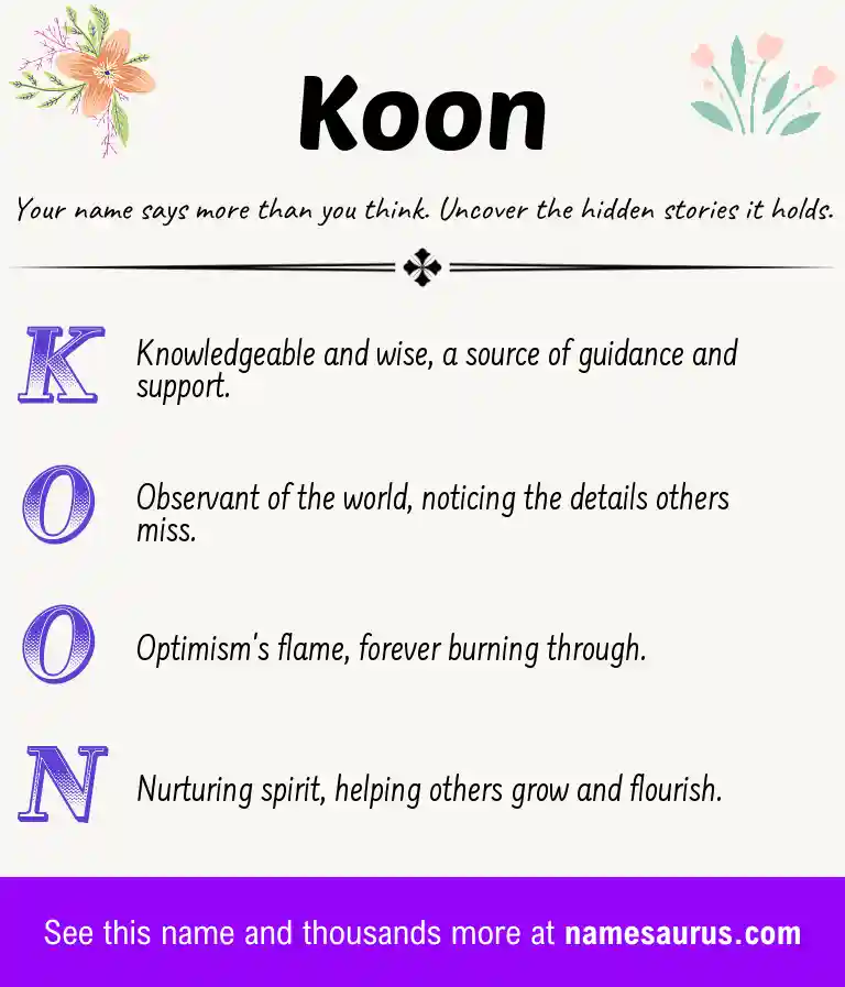 Acrostic poem about Koon.