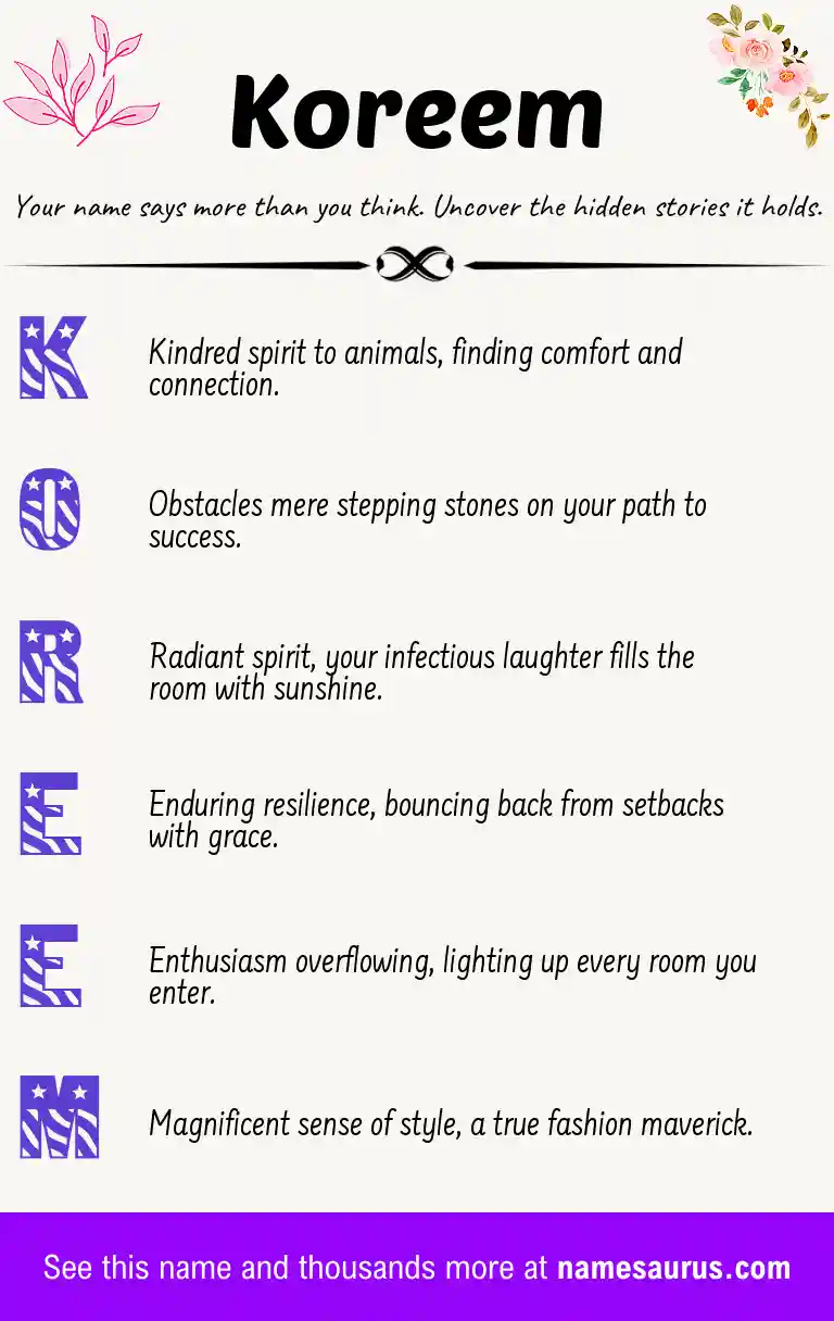 Acrostic poem about Koreem.