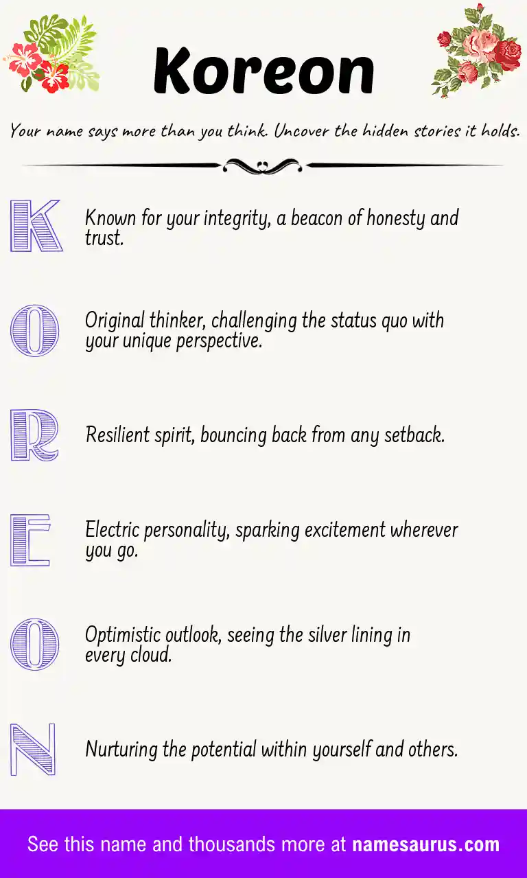 Acrostic poem about Koreon.