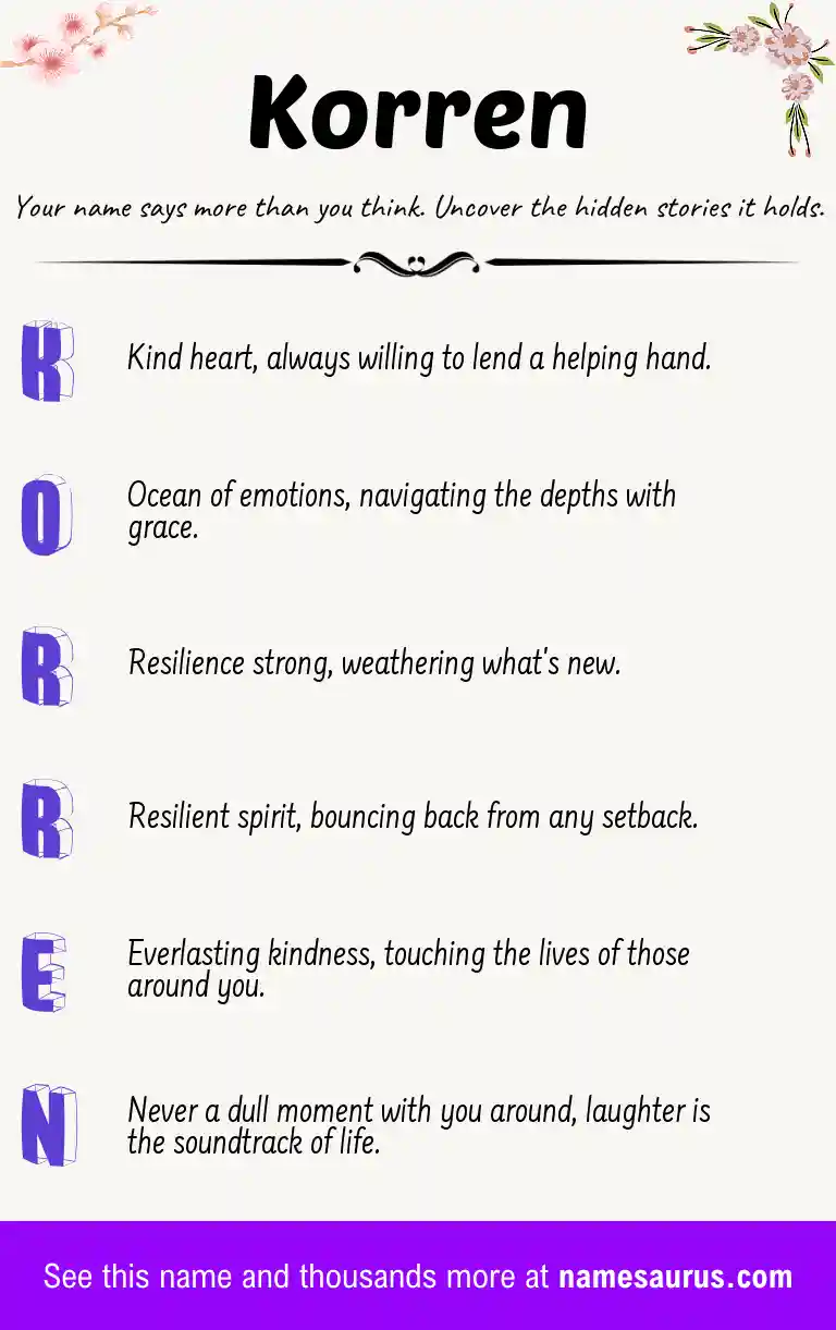Acrostic poem about Korren.
