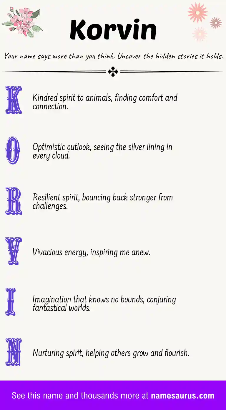 Acrostic poem about Korvin.