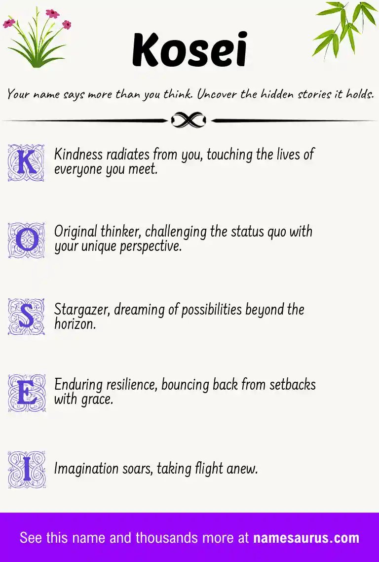 Acrostic poem about Kosei.