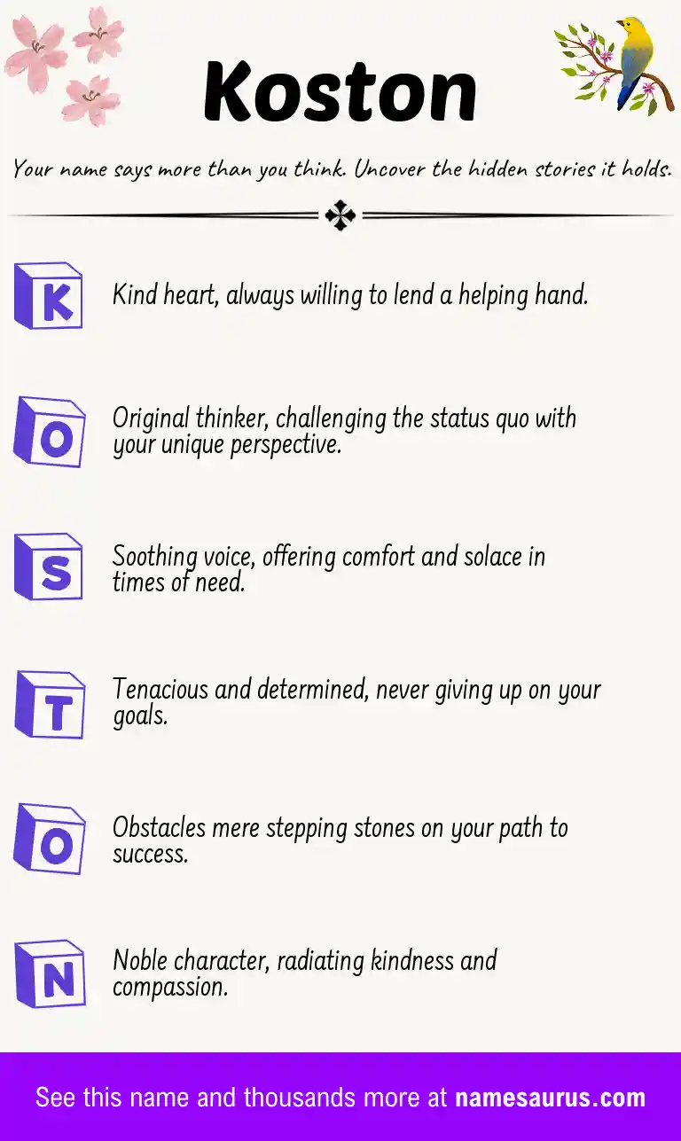 Acrostic poem about Koston.