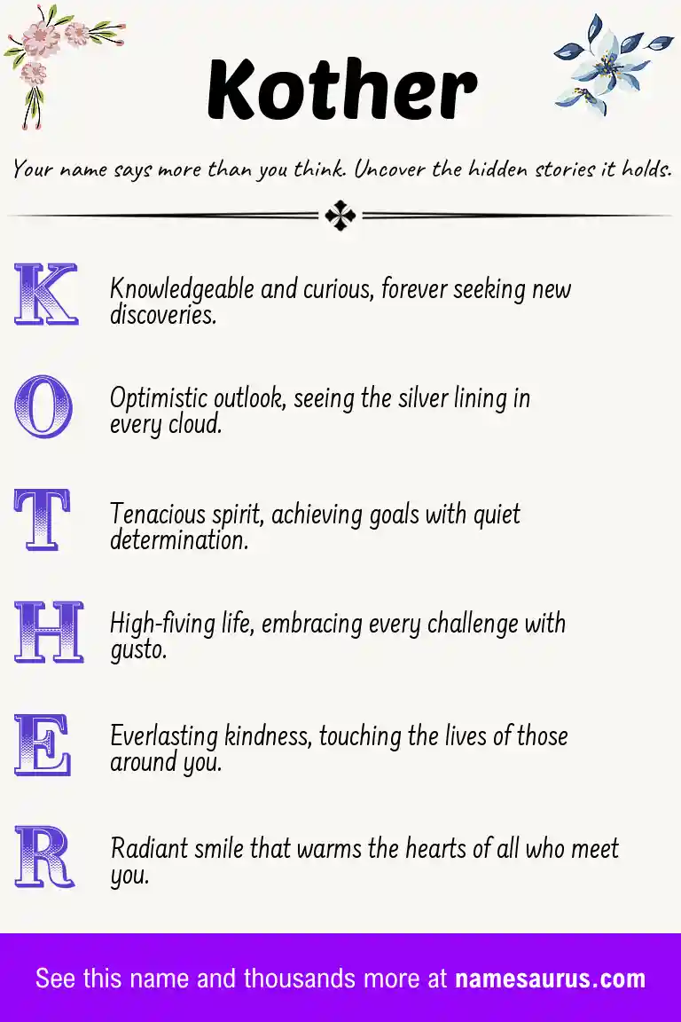 Acrostic poem about Kother.