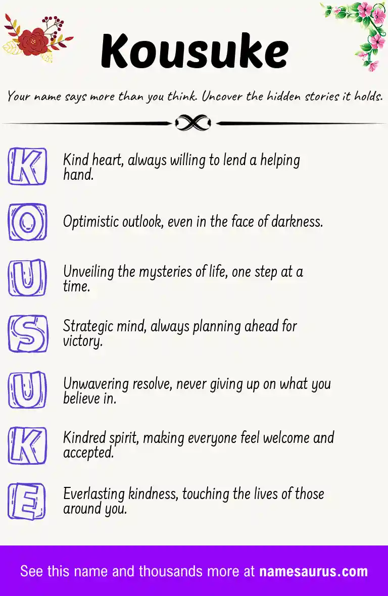 Acrostic poem about Kousuke.