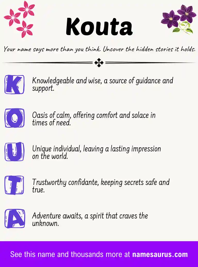 Acrostic poem about Kouta.